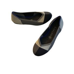 Rothy's The Flat Cap Toe black white women's size 8.5